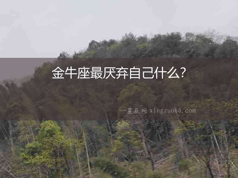 金牛座最厭棄自己什么？