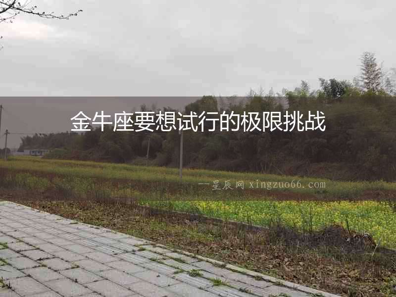 金牛座要想試行的極限挑戰(zhàn)