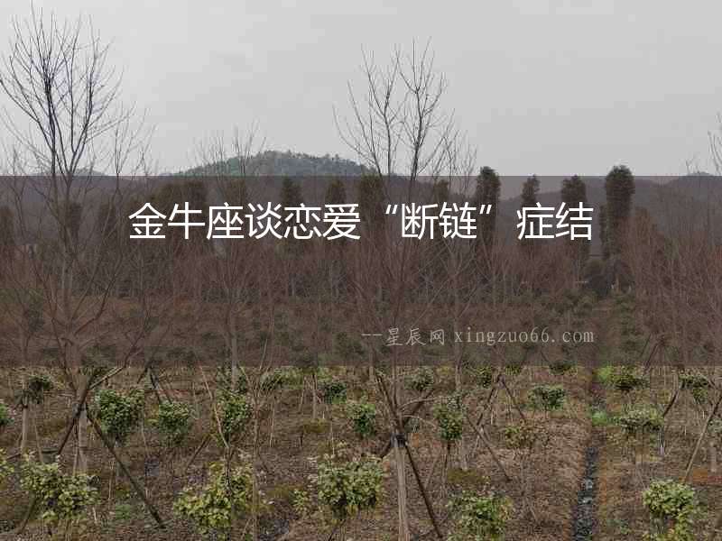 金牛座談戀愛“斷鏈”癥結