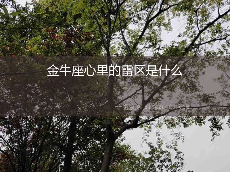 金牛座心里的雷區是什么