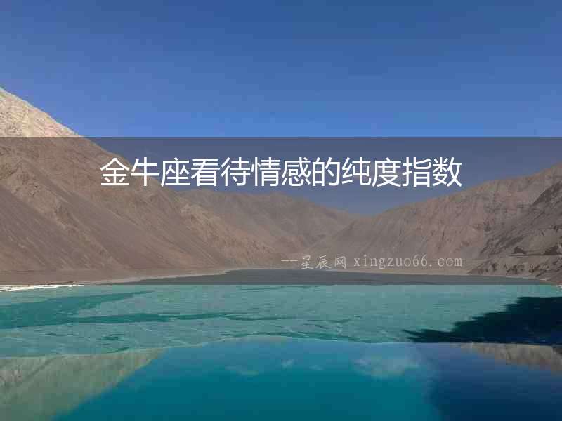 金牛座看待情感的純度指數
