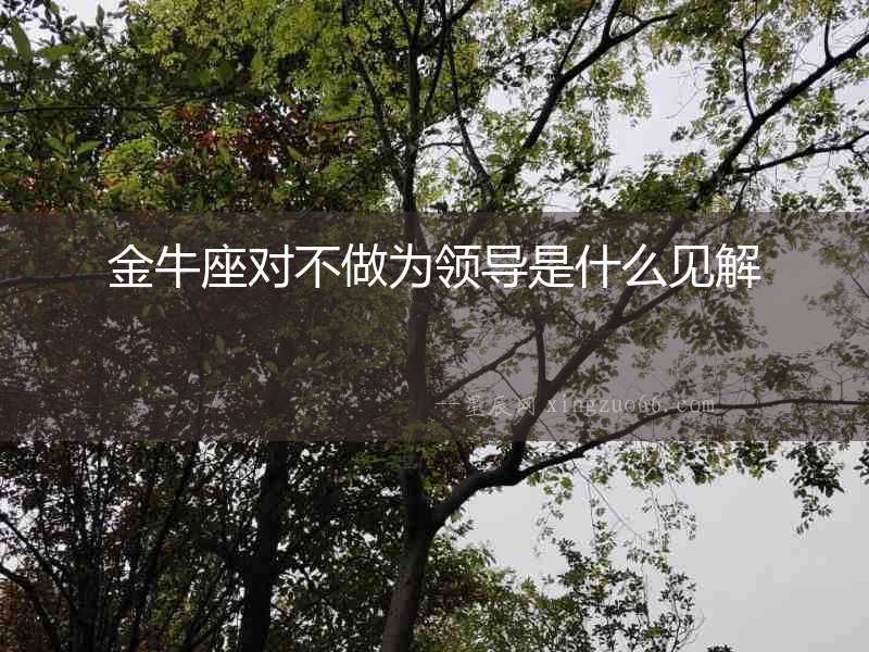 金牛座對(duì)不做為領(lǐng)導(dǎo)是什么見(jiàn)解