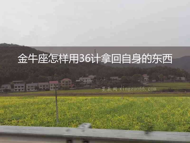 金牛座怎樣用36計拿回自身的東西