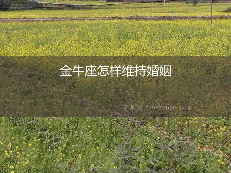金牛座怎樣維持婚姻
