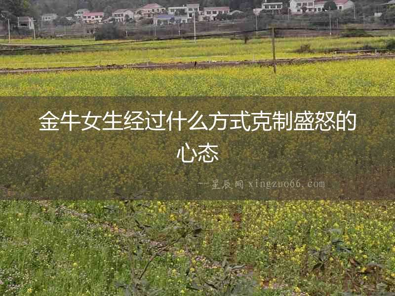 金牛女生經過什么方式克制盛怒的心態