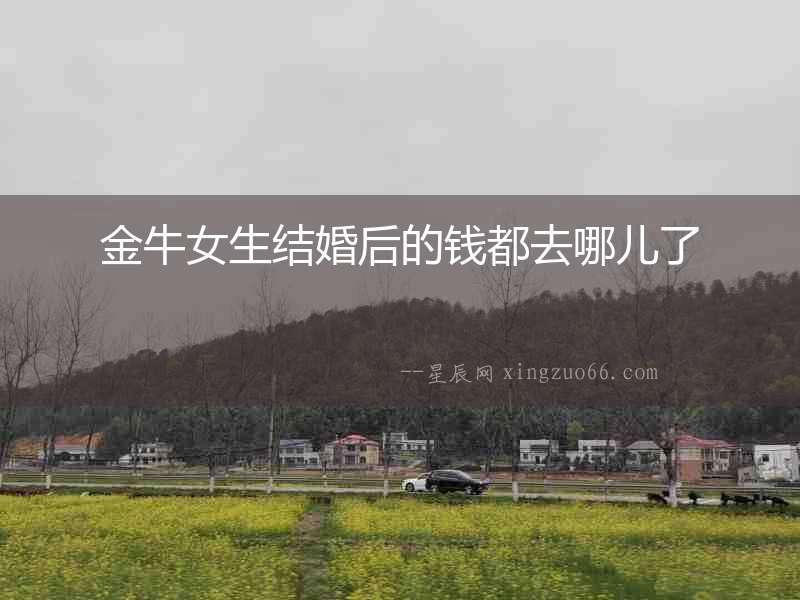 金牛女生結婚后的錢都去哪兒了