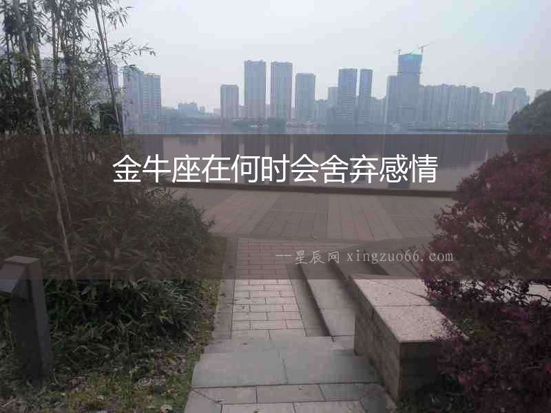 金牛座在何時會舍棄感情