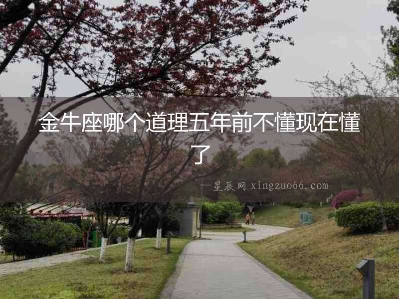 金牛座哪個道理五年前不懂現在懂了