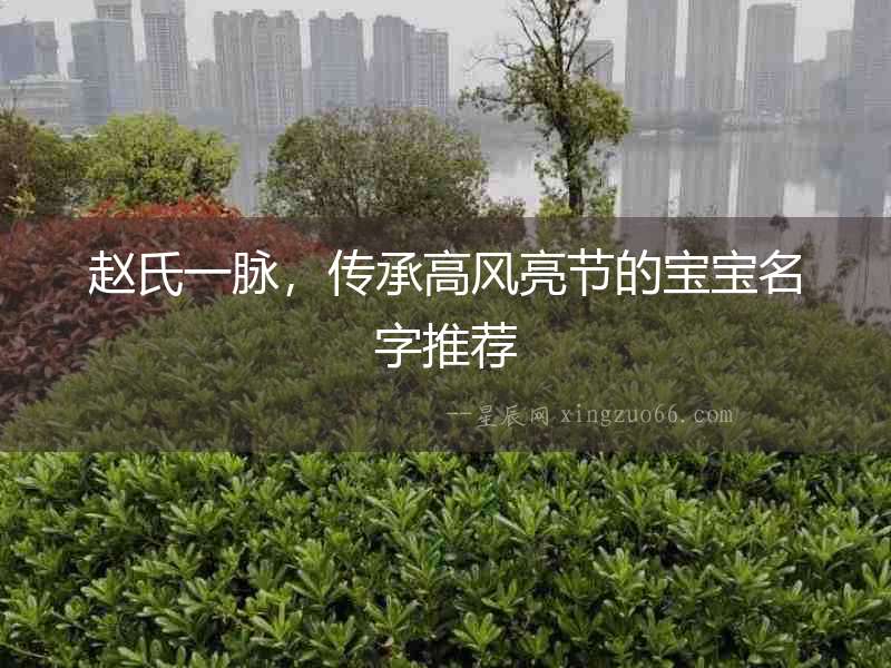 趙氏一脈，傳承高風亮節(jié)的寶寶名字推薦