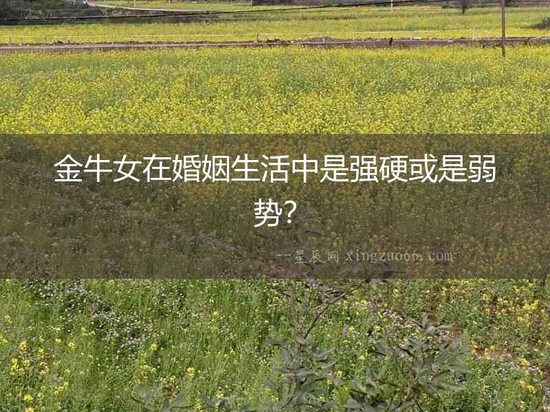 金牛女在婚姻生活中是強硬或是弱勢？
