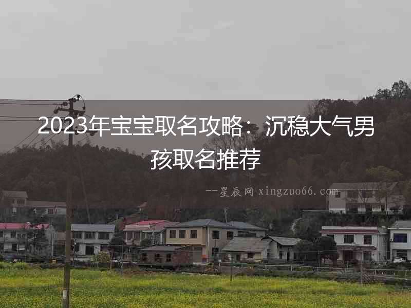 2023年寶寶取名攻略：沉穩(wěn)大氣男孩取名推薦