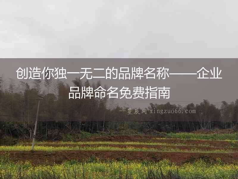 創造你獨一無二的品牌名稱——企業品牌命名免費指南
