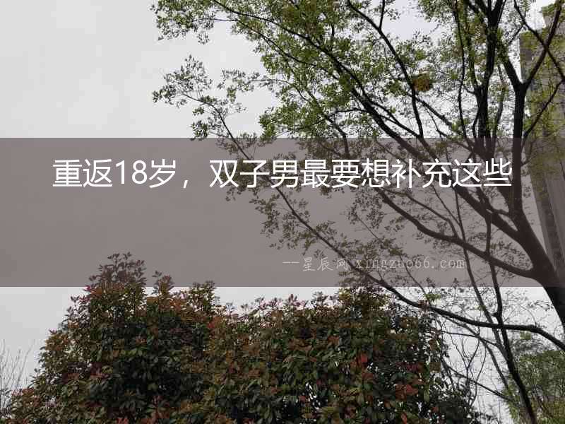 重返18歲，雙子男最要想補充這些