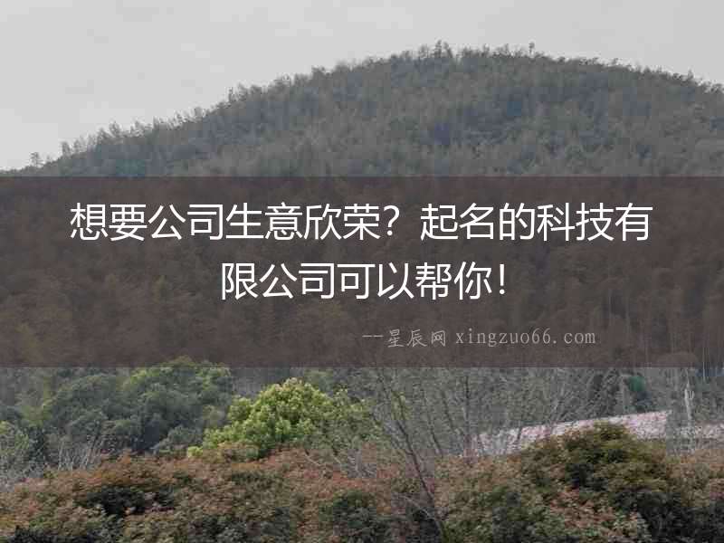 想要公司生意欣榮？起名的科技有限公司可以幫你！