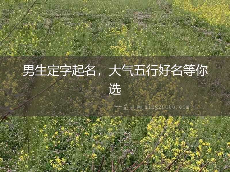男生定字起名，大氣五行好名等你選