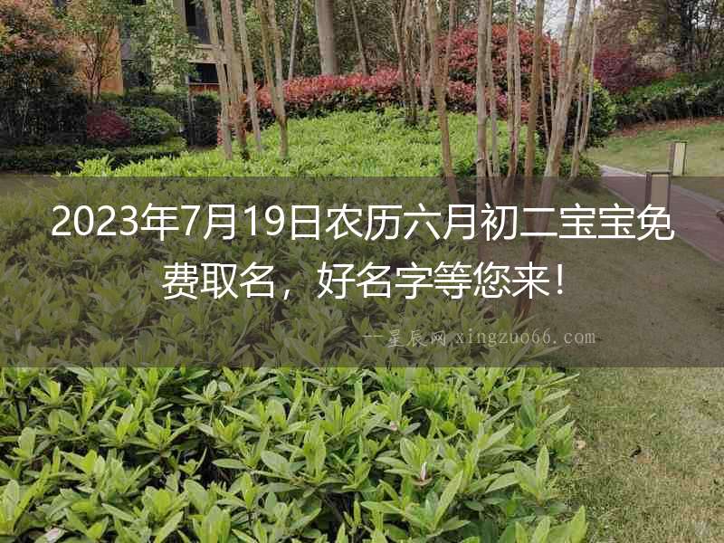 2023年7月19日農歷六月初二寶寶免費取名，好名字等您來！