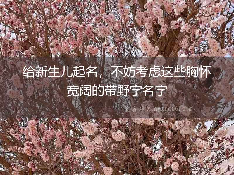 給新生兒起名，不妨考慮這些胸懷寬闊的帶野字名字