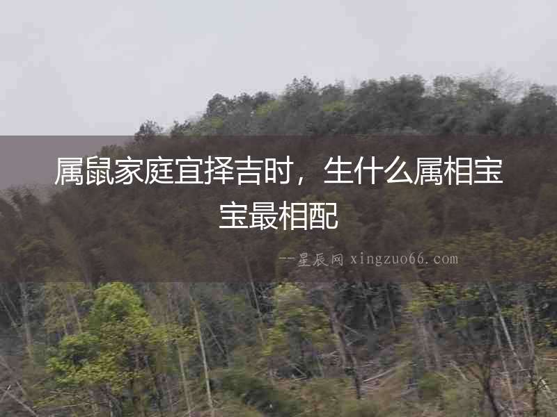 屬鼠家庭宜擇吉時，生什么屬相寶寶最相配