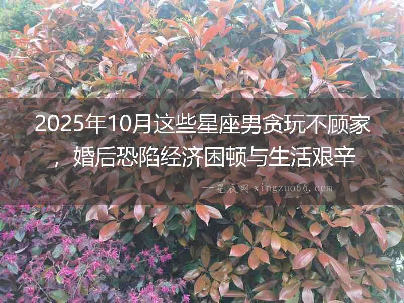 2025年10月這些星座男貪玩不顧家，婚后恐陷經(jīng)濟困頓與生活艱辛