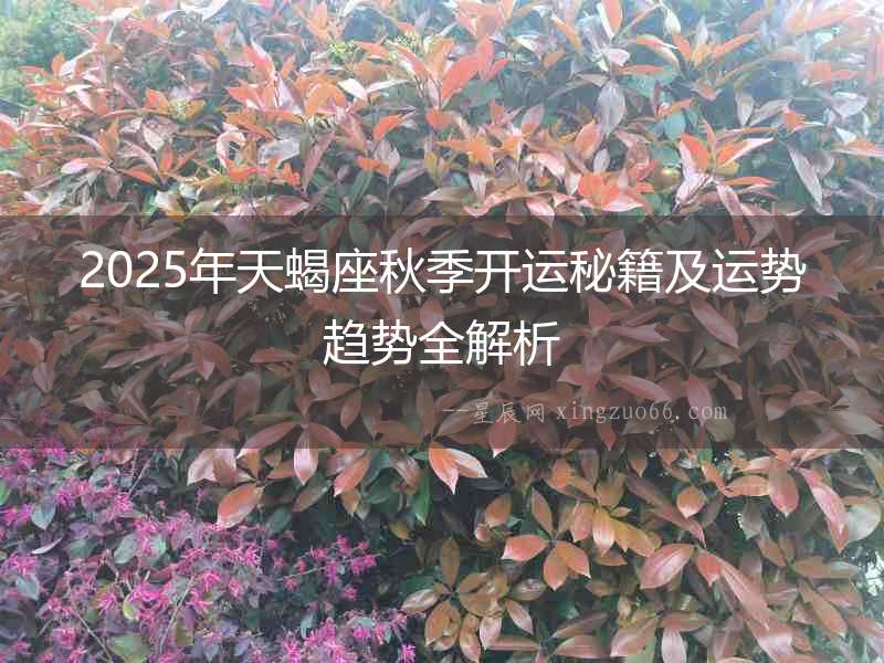 2025年天蝎座秋季開(kāi)運(yùn)秘籍及運(yùn)勢(shì)趨勢(shì)全解析