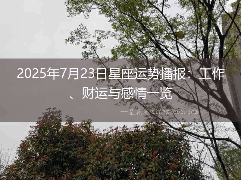2025年7月23日星座運(yùn)勢(shì)播報(bào)：工作、財(cái)運(yùn)與感情一覽