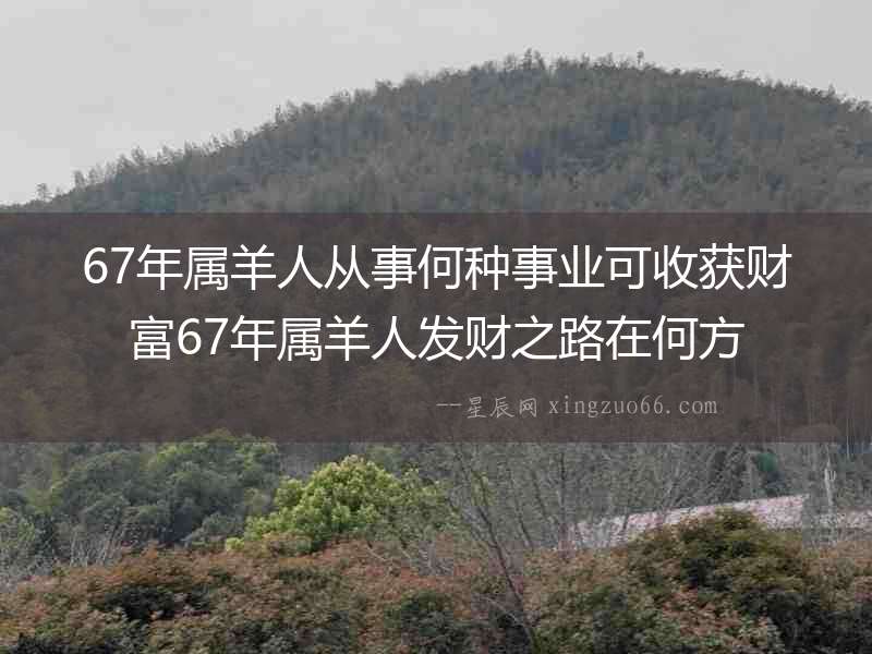 67年屬羊人從事何種事業(yè)可收獲財(cái)富67年屬羊人發(fā)財(cái)之路在何方
